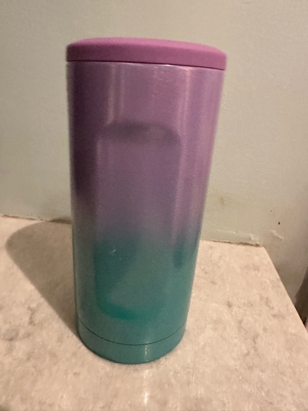 Gradient Purple to Teal Travel Tumbler